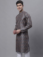 Jompers Men's Navy Digital Printed Kurta | Grocsy