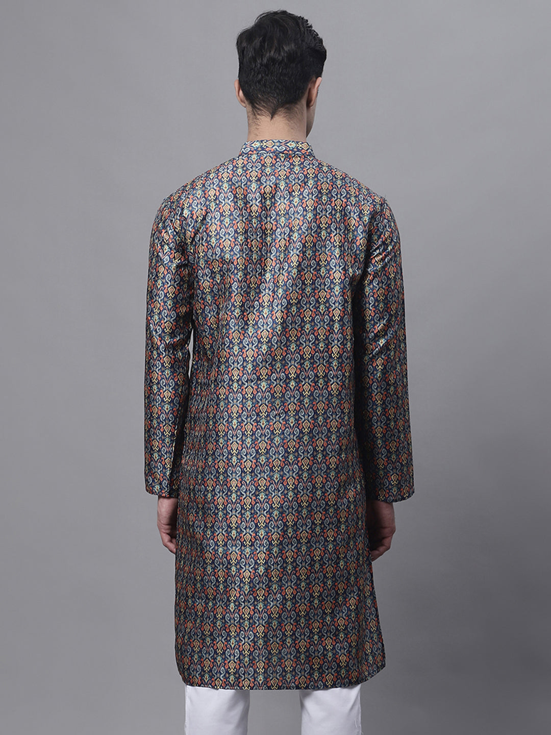 Jompers Men's Navy Digital Printed Kurta | Grocsy