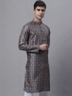 Jompers Men's Navy Digital Printed Kurta | Grocsy