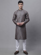 Jompers Men's Navy Digital Printed Kurta | Grocsy