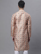 Jompers Men's Peach Digital Printed Kurta | Grocsy