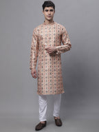 Jompers Men's Peach Digital Printed Kurta | Grocsy