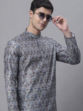 Jompers Men's Silver Digital Printed Kurta | Grocsy