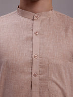 Jompers Men's Solid Pure Cotton Kurta - Beige | Grocsy