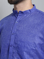 Jompers Men's Solid Pure Cotton Kurta Only - Blue | Grocsy