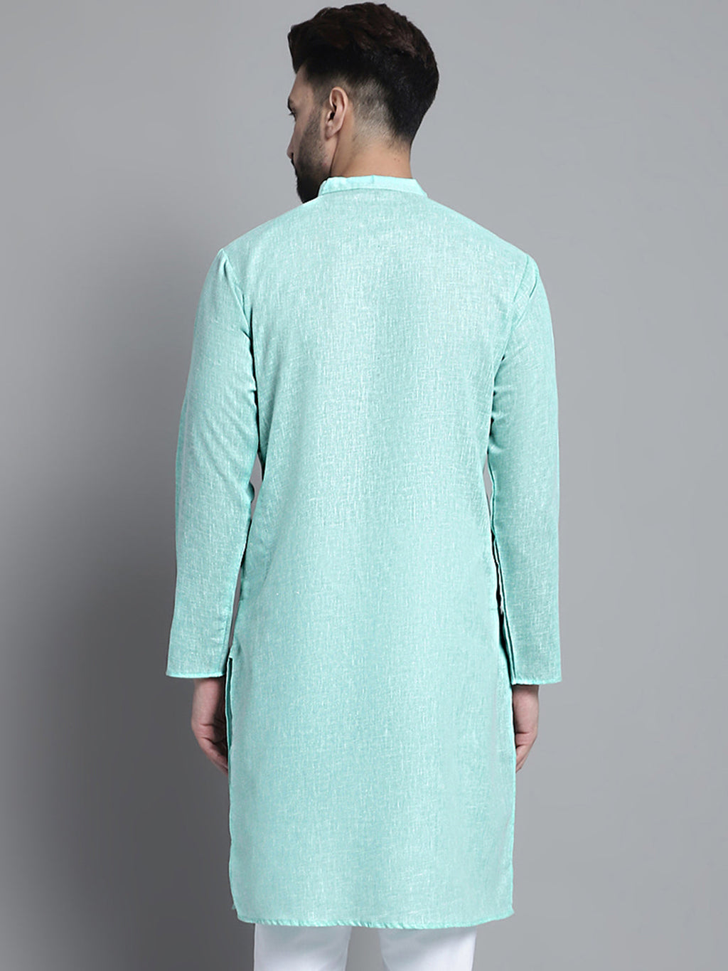 Jompers Men's Solid Pure Cotton Kurta Only - Green | Grocsy