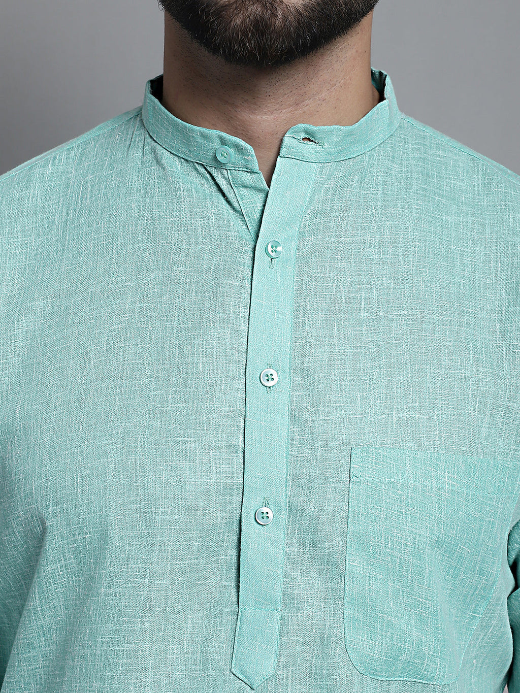 Jompers Men's Solid Pure Cotton Kurta Only - Green | Grocsy