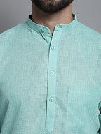 Jompers Men's Solid Pure Cotton Kurta Only - Green | Grocsy