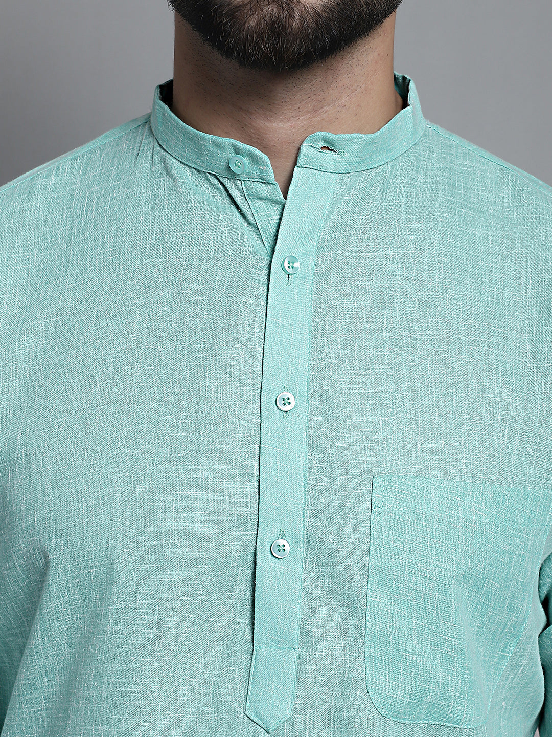 Jompers Men's Solid Pure Cotton Kurta Only - Green | Grocsy