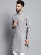 Jompers Men's Solid Pure Cotton Kurta Only - Grey | Grocsy
