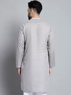 Jompers Men's Solid Pure Cotton Kurta Only - Grey | Grocsy