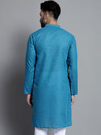 Jompers Men's Solid Pure Cotton Kurta Only - Peacock | Grocsy