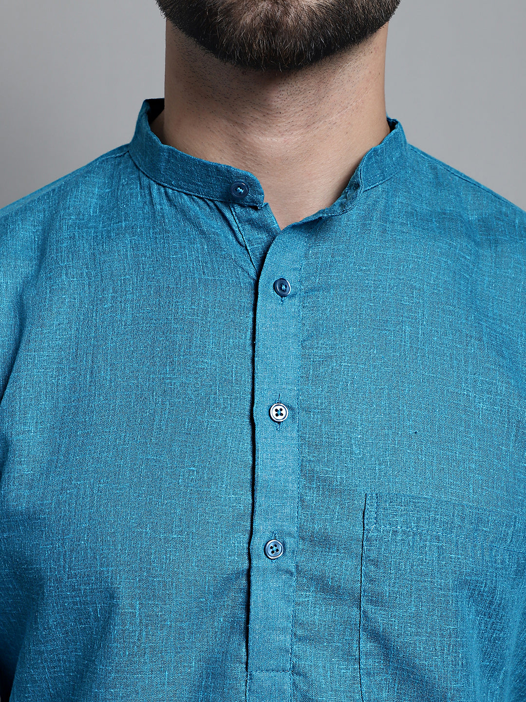 Jompers Men's Solid Pure Cotton Kurta Only - Peacock | Grocsy