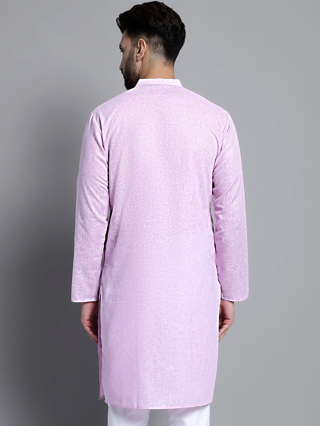 Jompers Men's Solid Pure Cotton Kurta Only - Purple | Grocsy