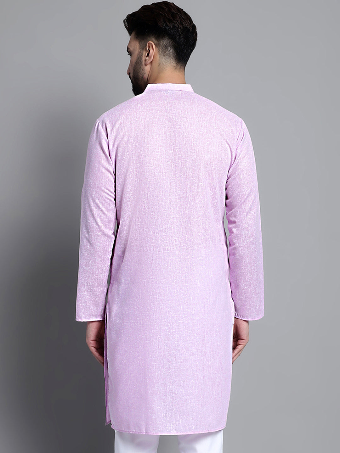 Jompers Men's Solid Pure Cotton Kurta Only - Purple | Grocsy