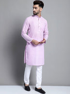 Jompers Men's Solid Pure Cotton Kurta Only - Purple | Grocsy