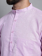 Jompers Men's Solid Pure Cotton Kurta Only - Purple | Grocsy