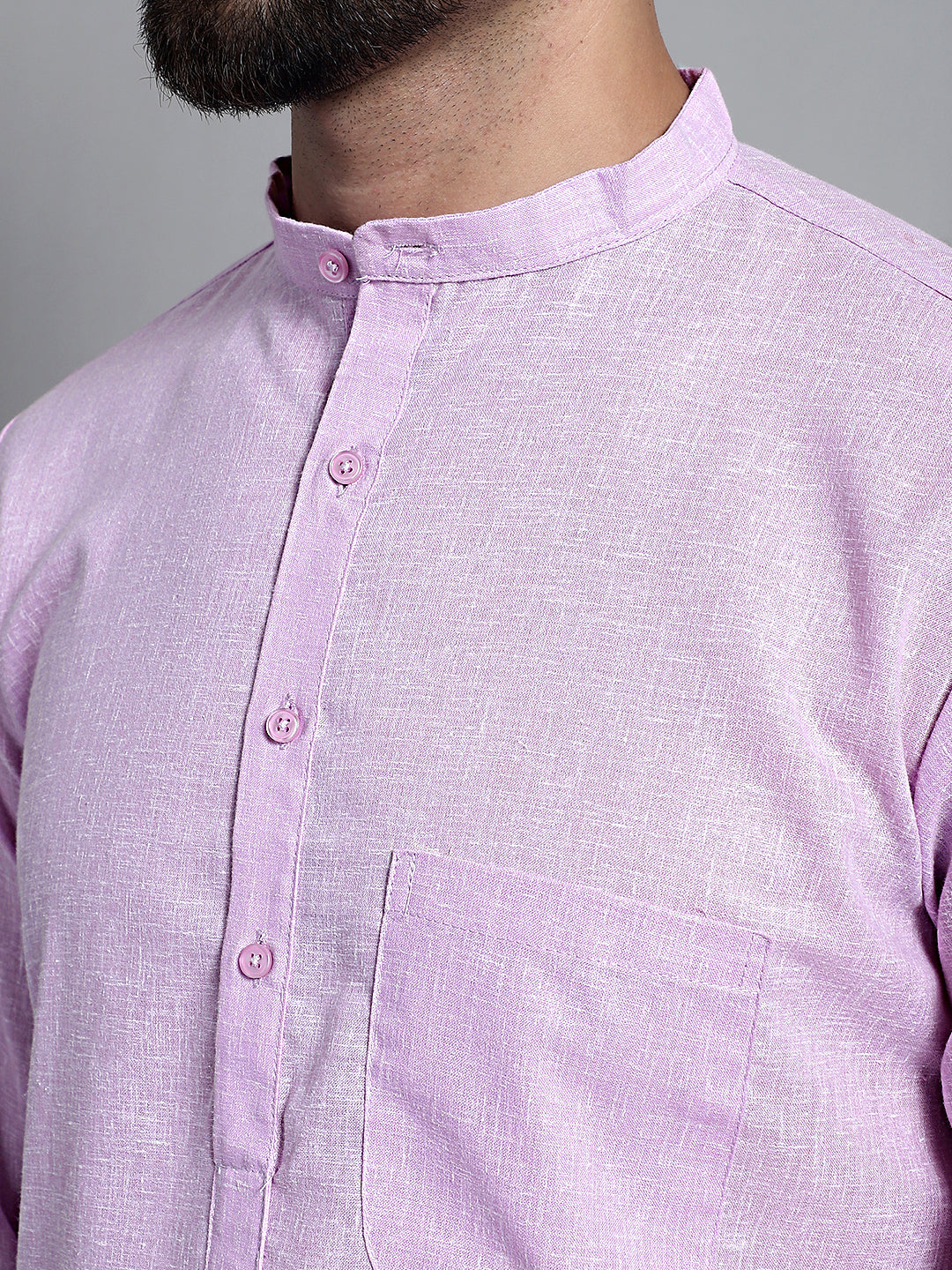Jompers Men's Solid Pure Cotton Kurta Only - Purple | Grocsy