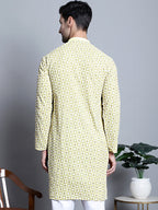 Jompers Men's Yellow Embroidered Kurta Only | Grocsy