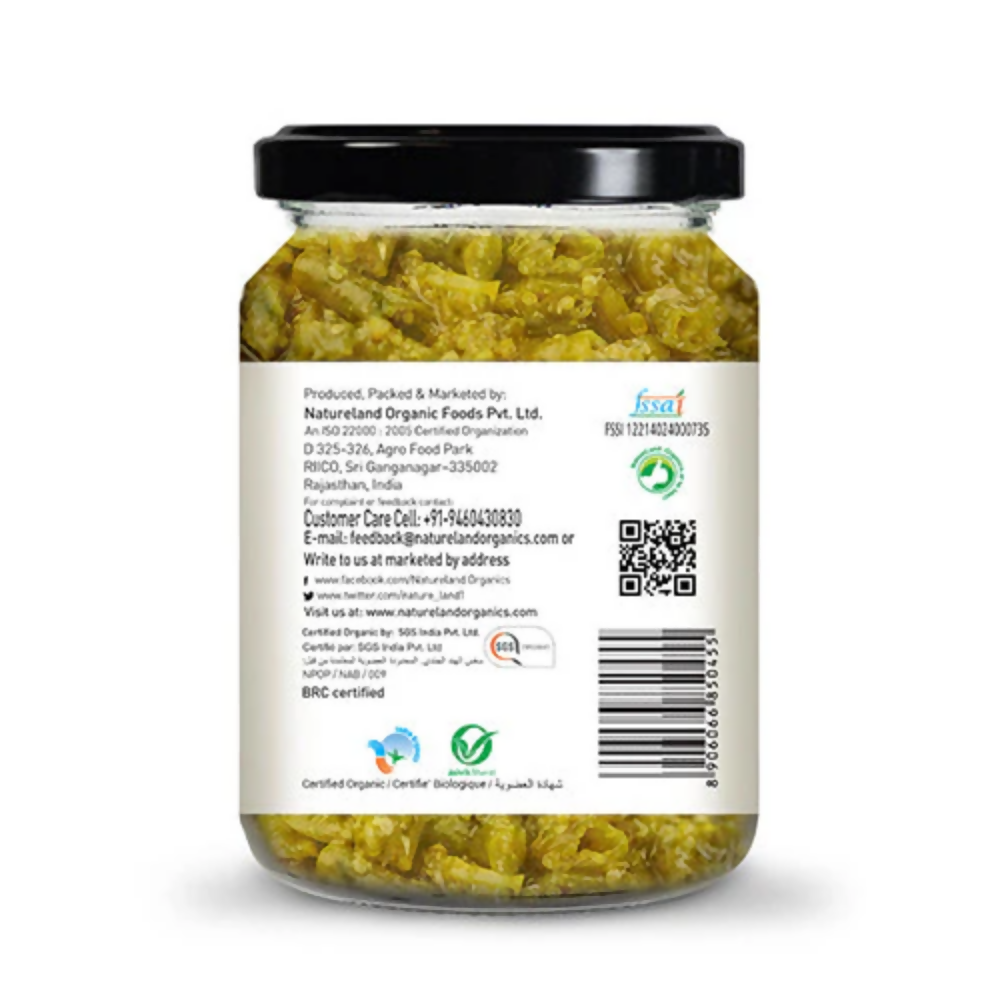 Nature Land Organics Green Chilli Pickle | Grocsy