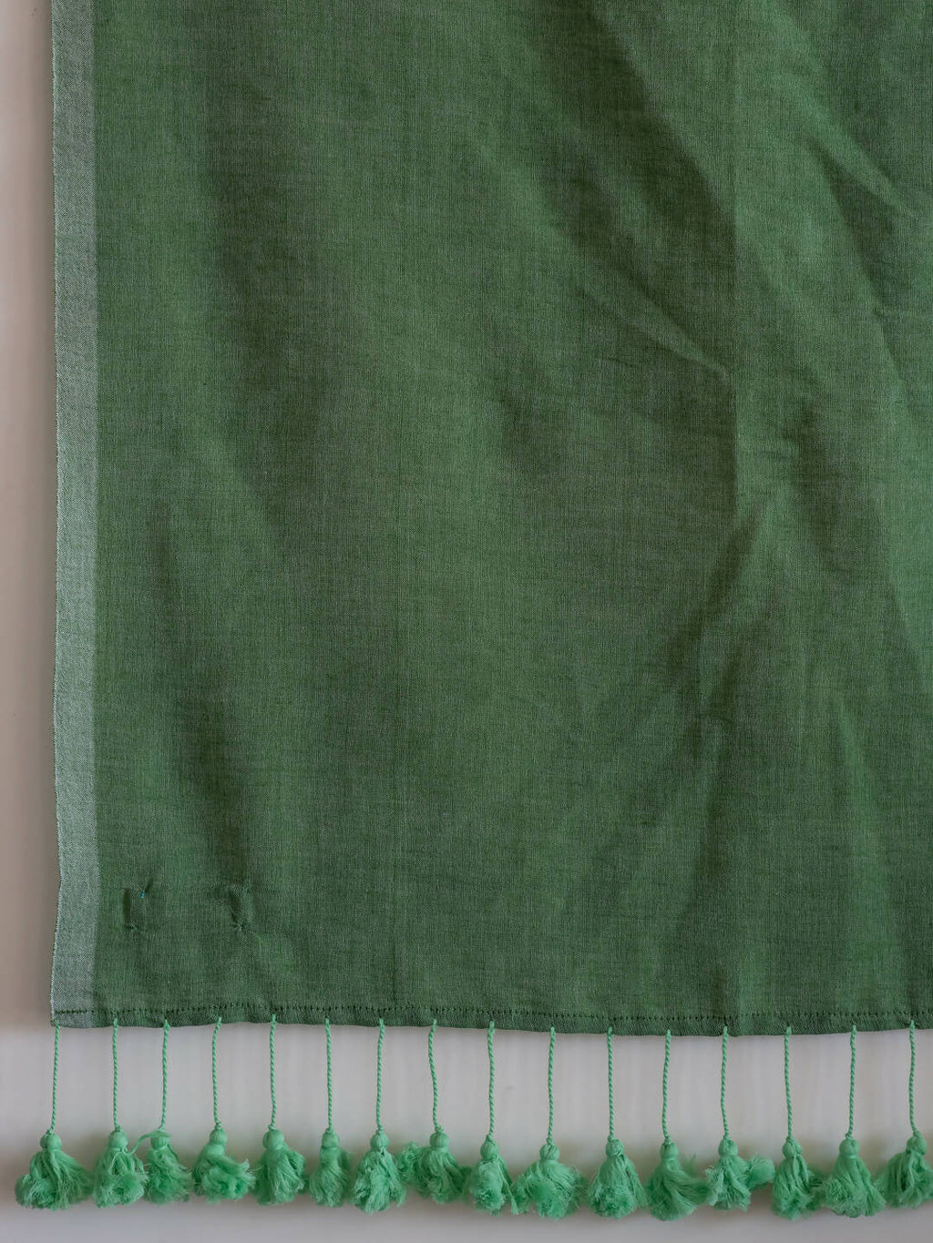 Suta Green Solid Cotton Blend Saree | Grocsy