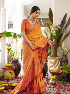 Shree Shyam Fashion Yellow Soft Silk Saree | Grocsy