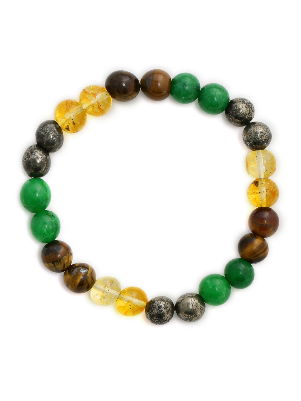Red Carnelian, Lapis Lazuli, Amethyst, Yellow Citrine Crystal and Green Avanturine Multicoloured Cyrstal Beads bracelet - Ruby Raang | Grocsy