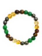 Red Carnelian, Lapis Lazuli, Amethyst, Yellow Citrine Crystal and Green Avanturine Multicoloured Cyrstal Beads bracelet - Ruby Raang | Grocsy