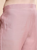 Embroidered Kurta With Pant & Printed Organza Dupatta, Pink - Hiral Fashion | Grocsy
