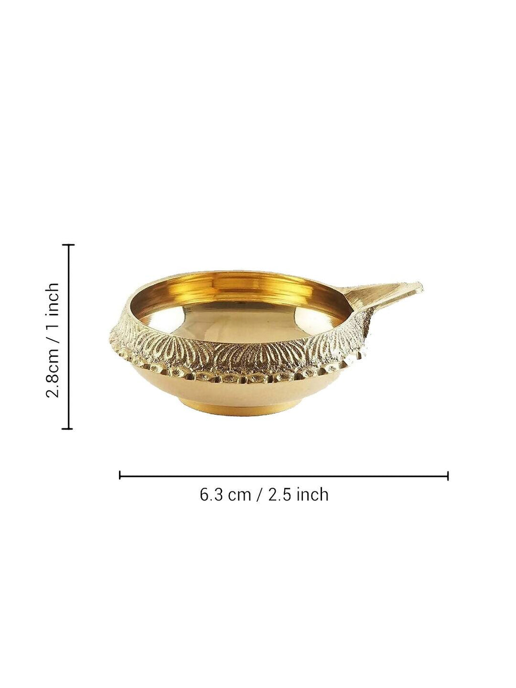 Tied Ribbons Antique 2 Pieces Gold-Toned Textured Brass Diyas | Grocsy