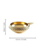 Tied Ribbons Antique 2 Pieces Gold-Toned Textured Brass Diyas | Grocsy