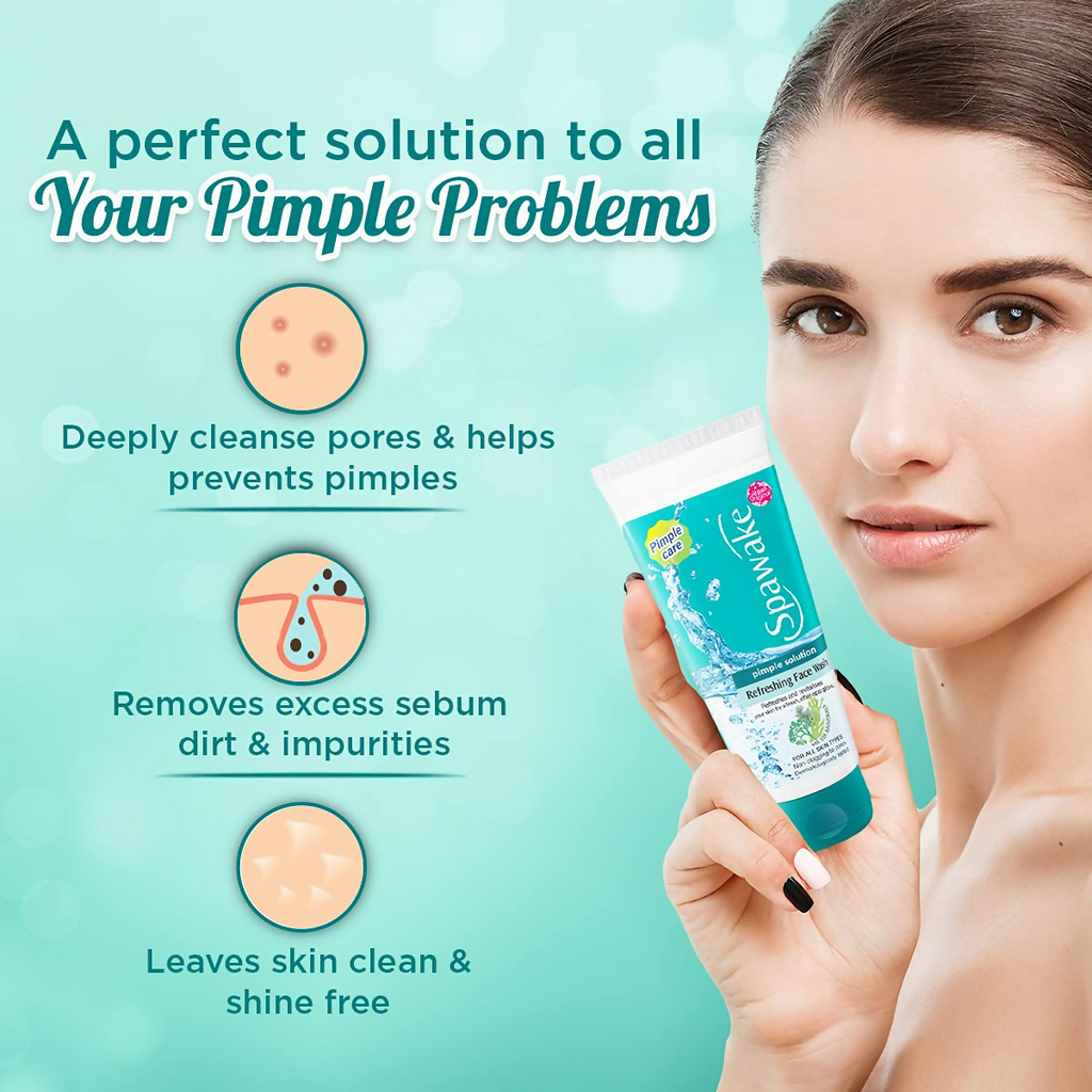 Spawake Anti Acne Care Pimple Solution Refreshing Face Wash | Grocsy