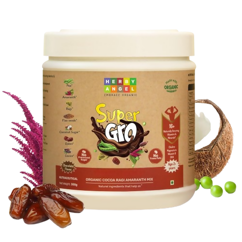 Herby Angel Super Gro Nutrition Drink Mix for Kids, Chocolate Flavour | Grocsy