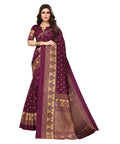 Vamika Purple Printed Art Silk Saree | Grocsy