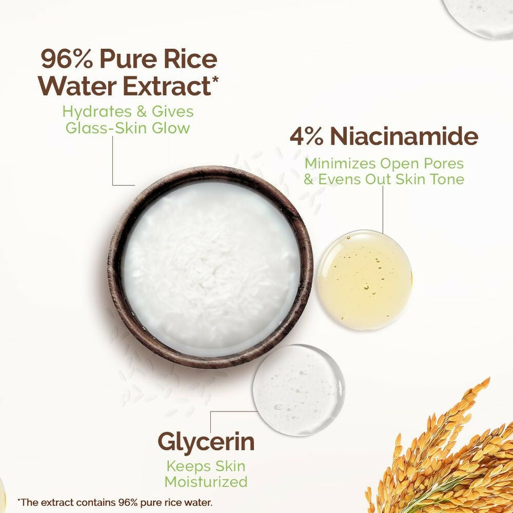 Mamaearth Rice Water Dewy Face Toner with 96% Pure Rice Water Extract & 4% Niacinamide for Glass Skin | Grocsy