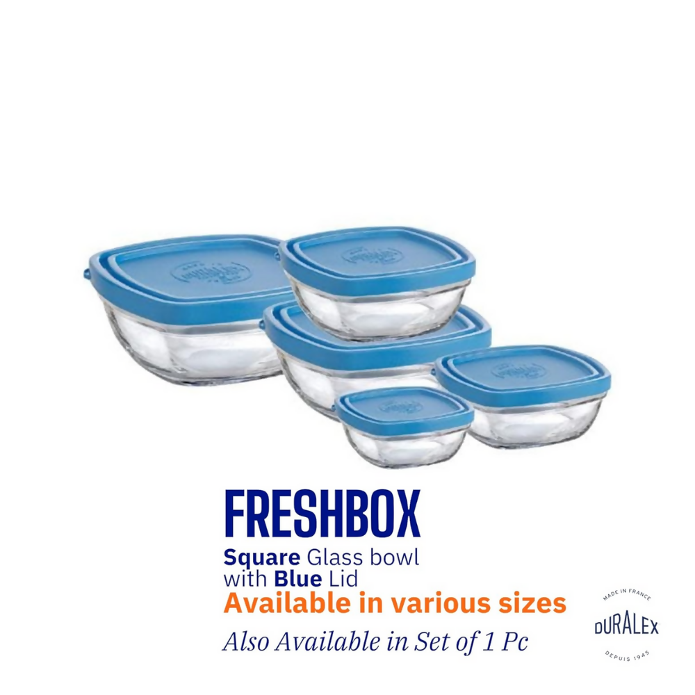 Duralex FreshBox Set of 6 Tempered Glass Container | Grocsy