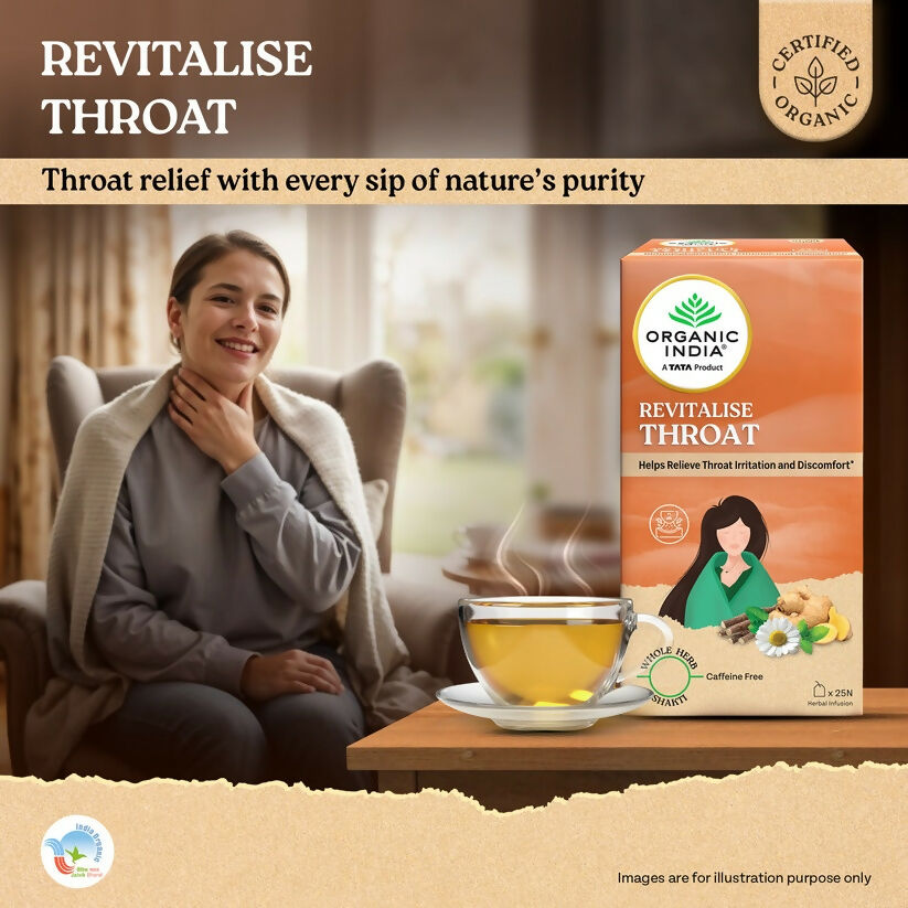 Organic India Revitalise Throat Teabags | Grocsy