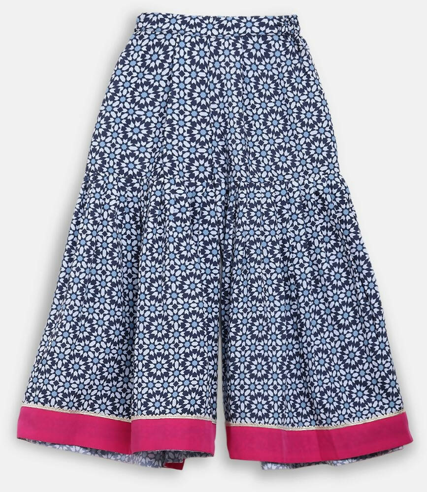 Ahalyaa Multi Crepe Printed Kids Kurta Sharara Set With Dupatta For Girls | Grocsy