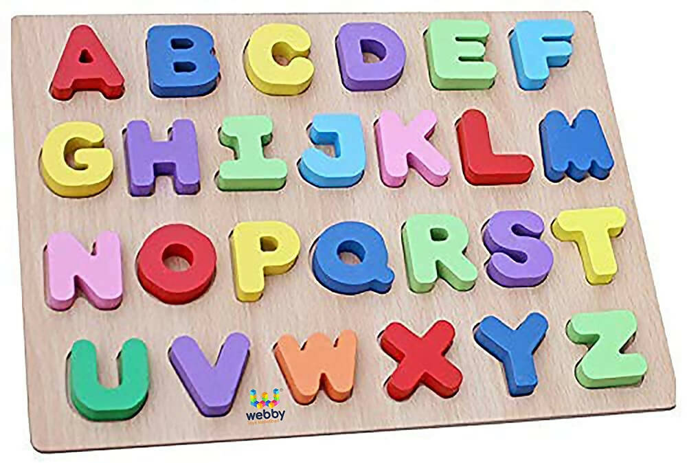 Webby Wooden Capital Alphabets Letters Learning Educational Puzzle Toy for Kids | Grocsy