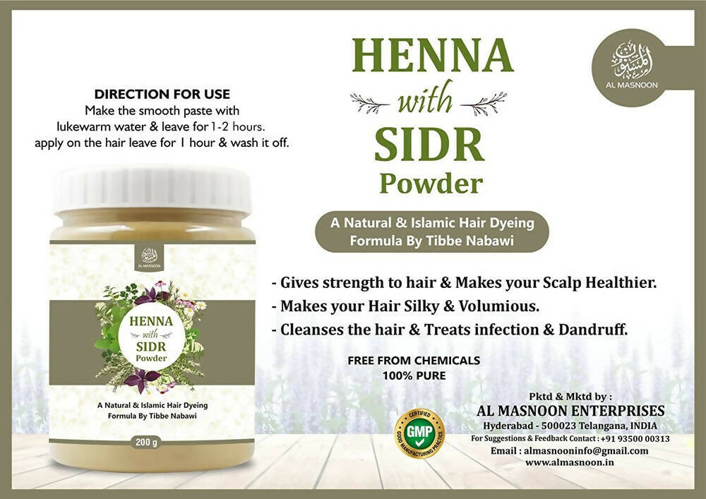 Al Masnoon Henna With Sidr Leaves Powder | Grocsy