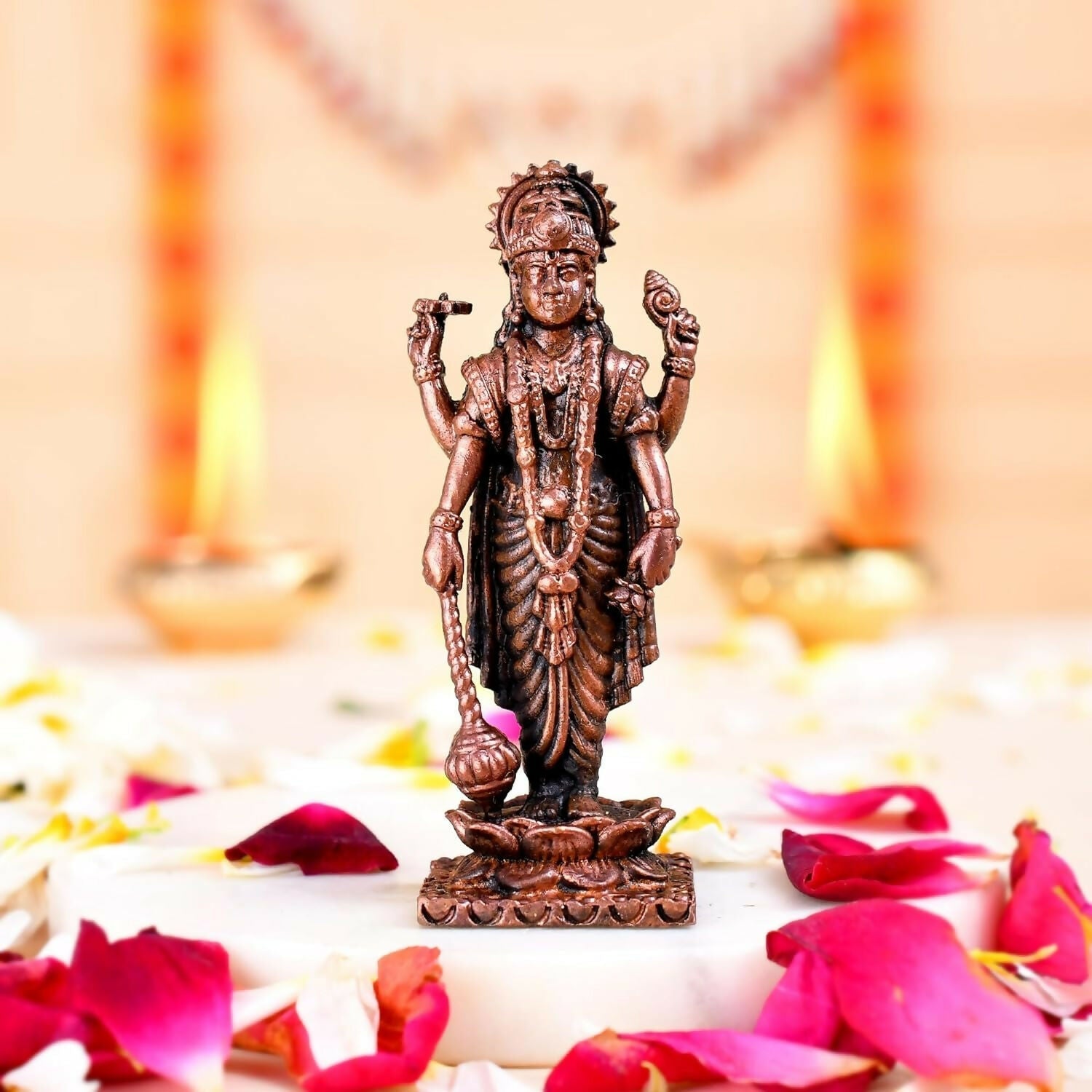Craftvatika Copper Vishnu Idol | Grocsy