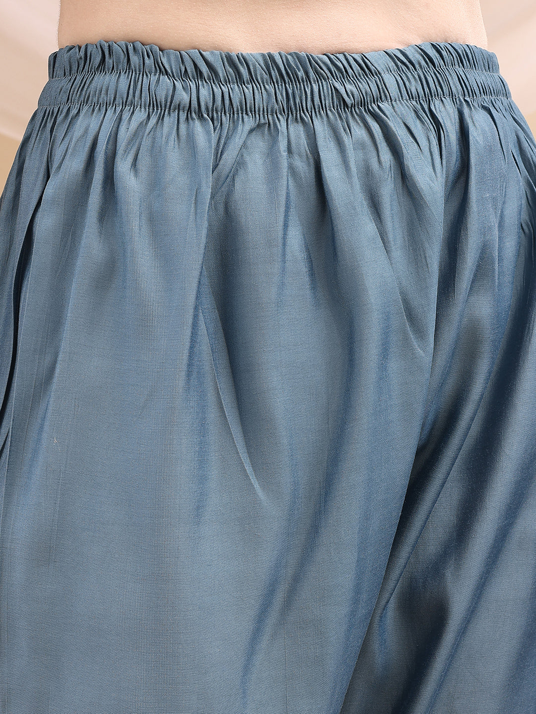 Sequined Embroidered Kurta With Pant & Printed Dupatta, Turquoise - Hiral Fashion | Grocsy