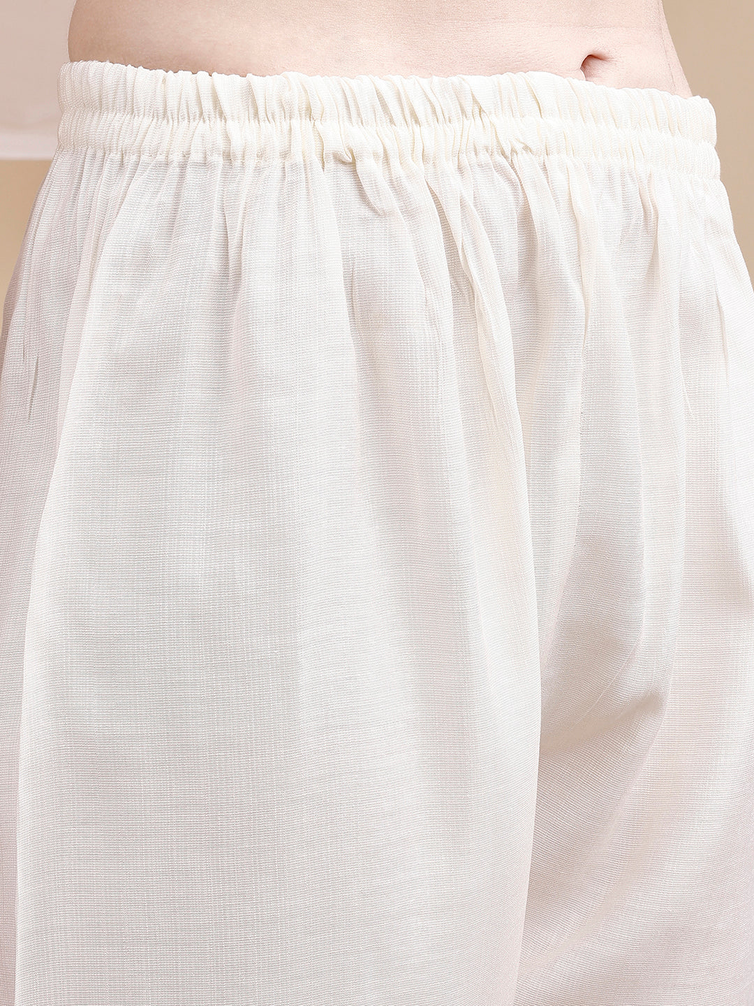 Two-Piece Embroidered Ethnic Co-Ord Set, White - Hiral Fashion | Grocsy