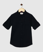 Manet Boys Full Sleeves Solid Shirt - Navy Blue | Grocsy