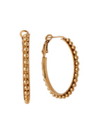 NVR Women Gold Toned Beaded Circular Earrings | Grocsy