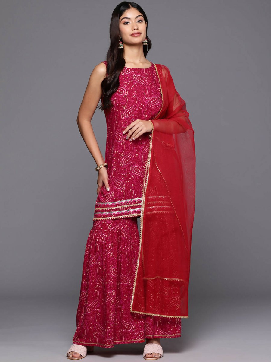 Ahalyaa Women's Traditional wear Kurta Set - Red | Grocsy