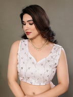 Vedant Vastram Poly Silk Embroidery Work Fancy Saree - Rose | Grocsy