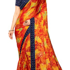 Vamika Multi Color Designer Chiffon Brasso Saree With Mirror Work Lace | Grocsy