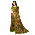 Vamika Multi Color Designer Chiffon Brasso Saree With Mirror Work Lace | Grocsy