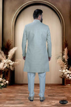 Joban Fashion Men's Green Base Silk Kurta with Pyjama | Grocsy